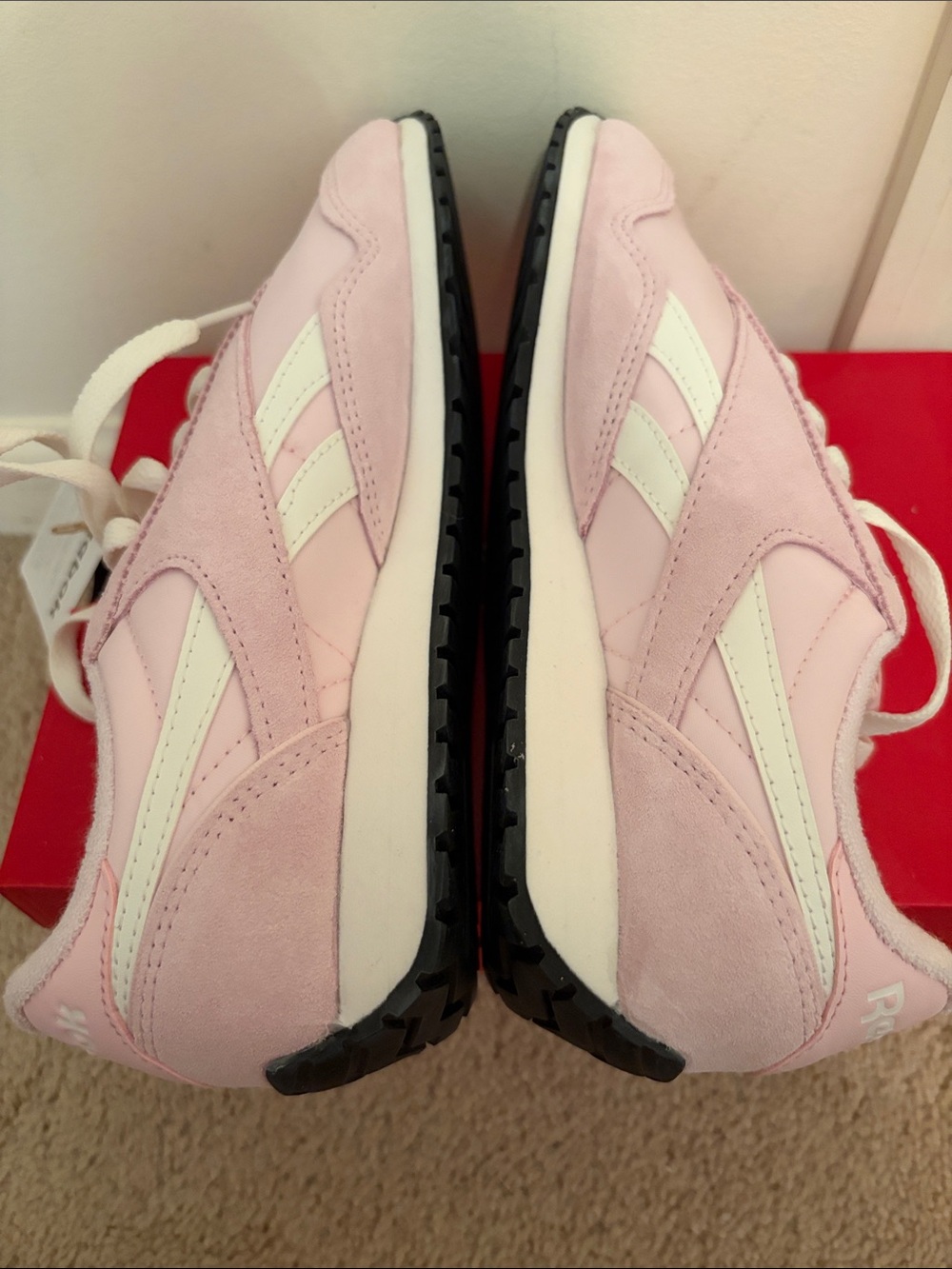 Reebok Pink and White Retro Runner Sneakers - Picture 2 of 5